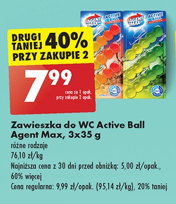 Zawieszka zielona Agent max active ball promocja