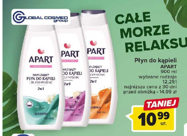 Nawil偶aj膮cy p艂yn do k膮pieli i 偶el pod prysznic 2w1 bia艂e kwiaty Apart double care promocja