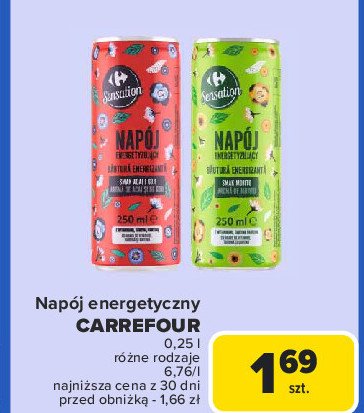 Napój energetyzujący mojito Carrefour sensation promocja w Carrefour Market