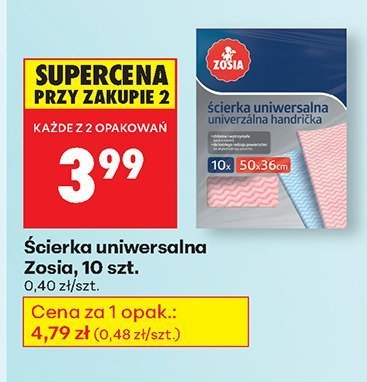 Ścierka uniwersalna Zosia, 10 szt. promocja w Biedronka