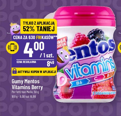 Guma do żucia berry Mentos vitamins promocja