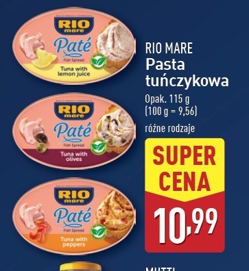 Pasta z tuńczyka z oliwkami Rio mare promocja w Aldi