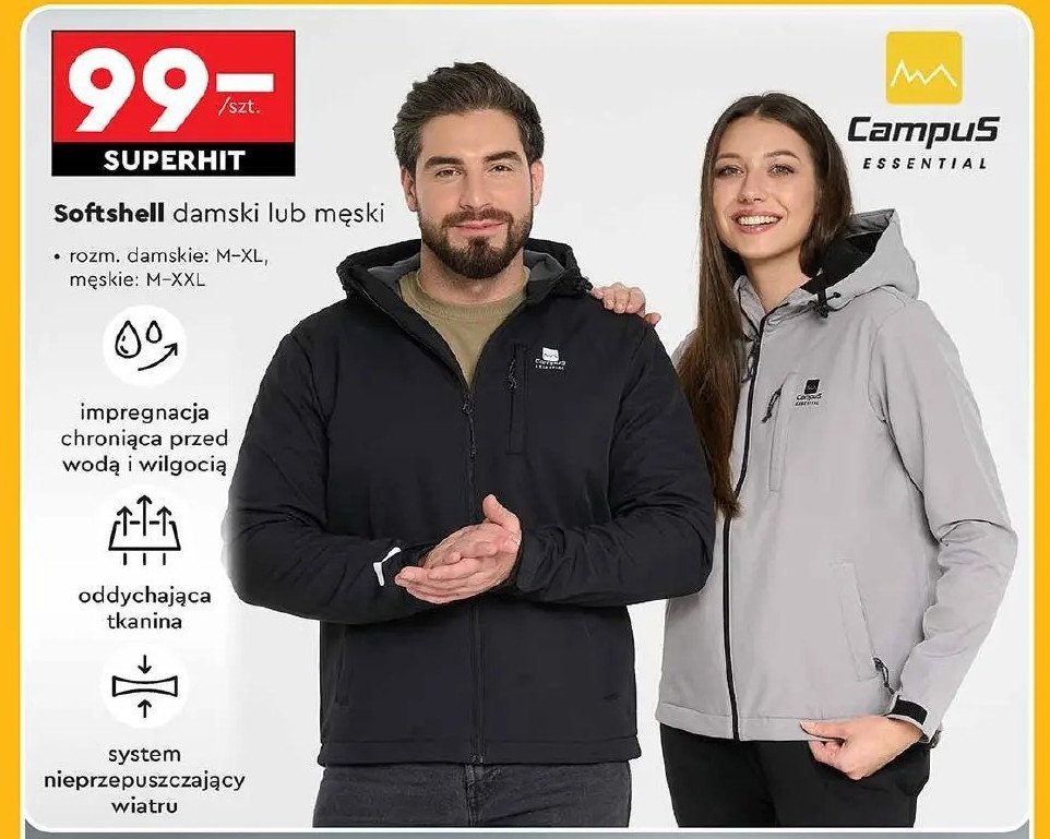 Kurtka softshell męska m-xxl CAMPUS promocja