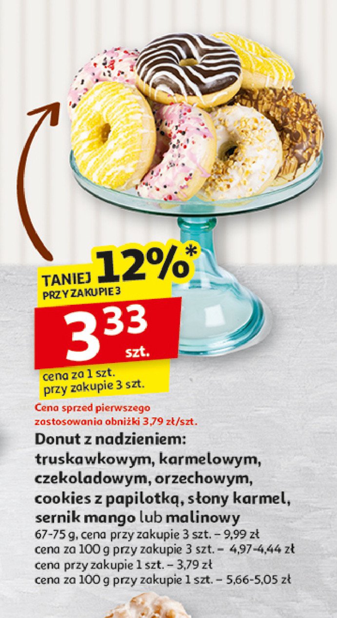 Donut z nadzieniem orzechowym promocja w Auchan