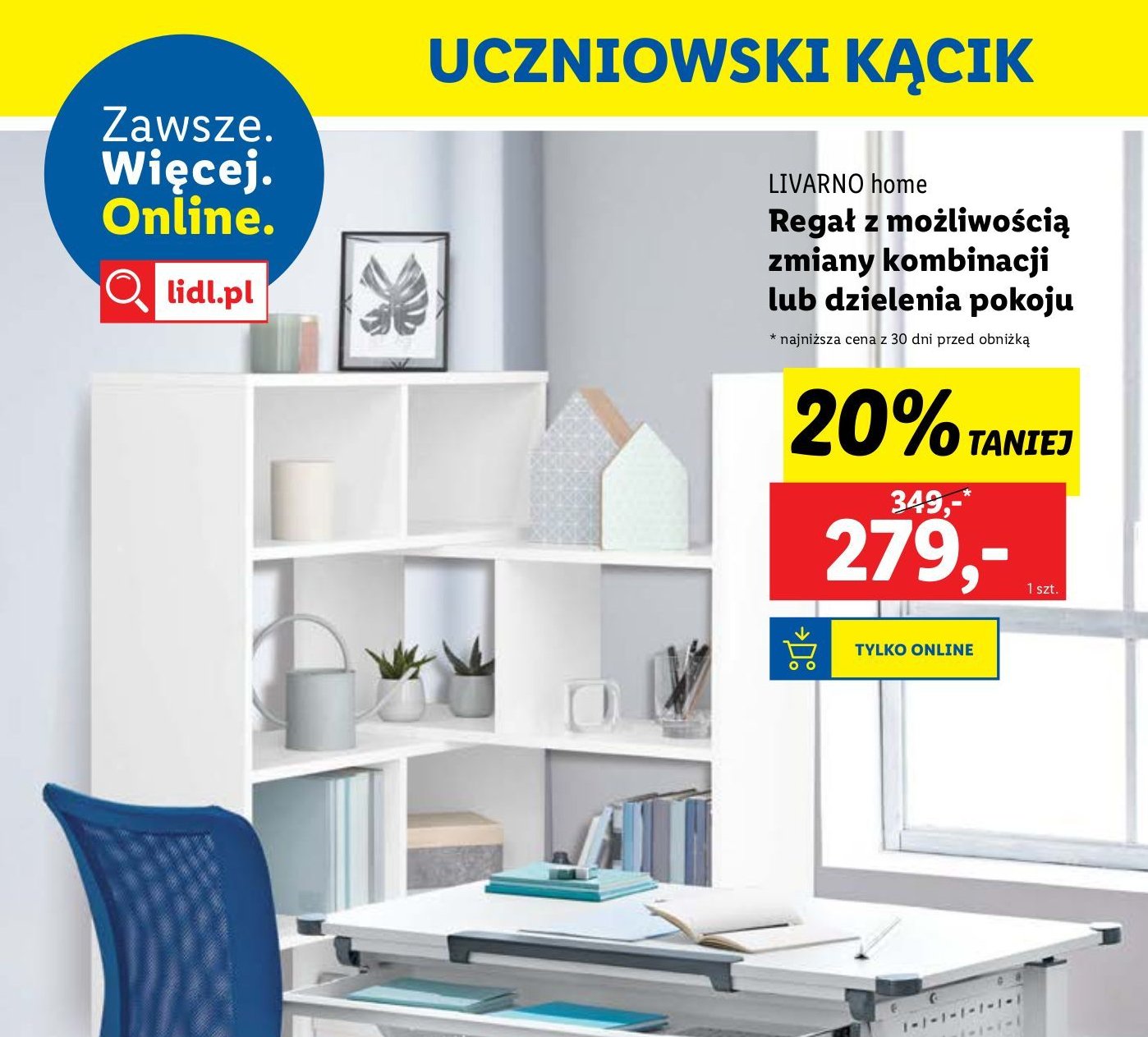 Regał ścienny ze składaną półką LIVARNO HOME promocja