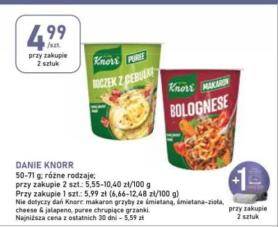 Danie różne rodzaje Knorr promocja w Stokrotka