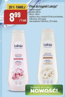Płyn do kąpieli Luksja wybrane rodzaje promocja w POLOmarket