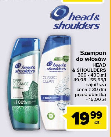 Szampon do włosów deep clean Head&shoulders promocja