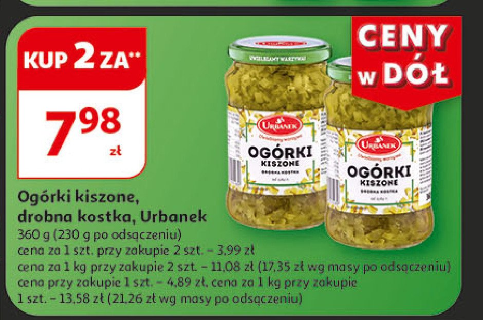 Ogórki kwaszone drobna kostka Urbanek promocja