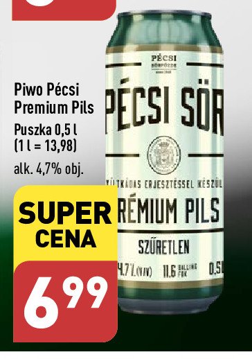 Piwo Pecsi premium pils promocja
