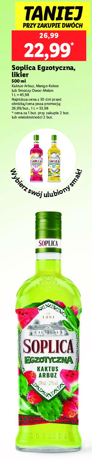 Likier 21% Soplica kaktus-arbuz promocja