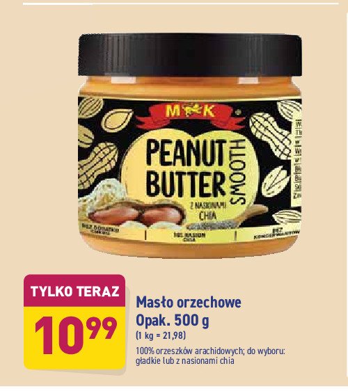 Masło orzechowe crunchy M&k promocja