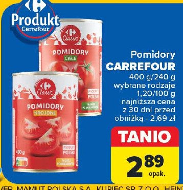 Pomidory krojone Carrefour promocja