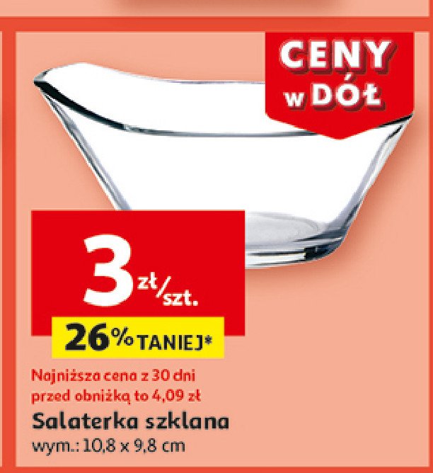 Salaterka szklana 10.8 x 9.8 cm promocja w Auchan