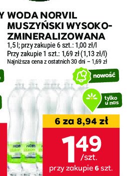Woda wysoko-zmineralizowana Norvil muszy艅ski promocja