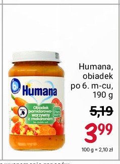Obiadek pomidorowo-warzywny z makaronem Humana promocja