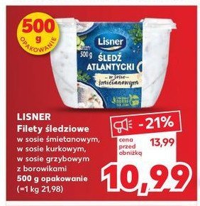 Śledź atlantycki w sosie śmietankowym Lisner promocja