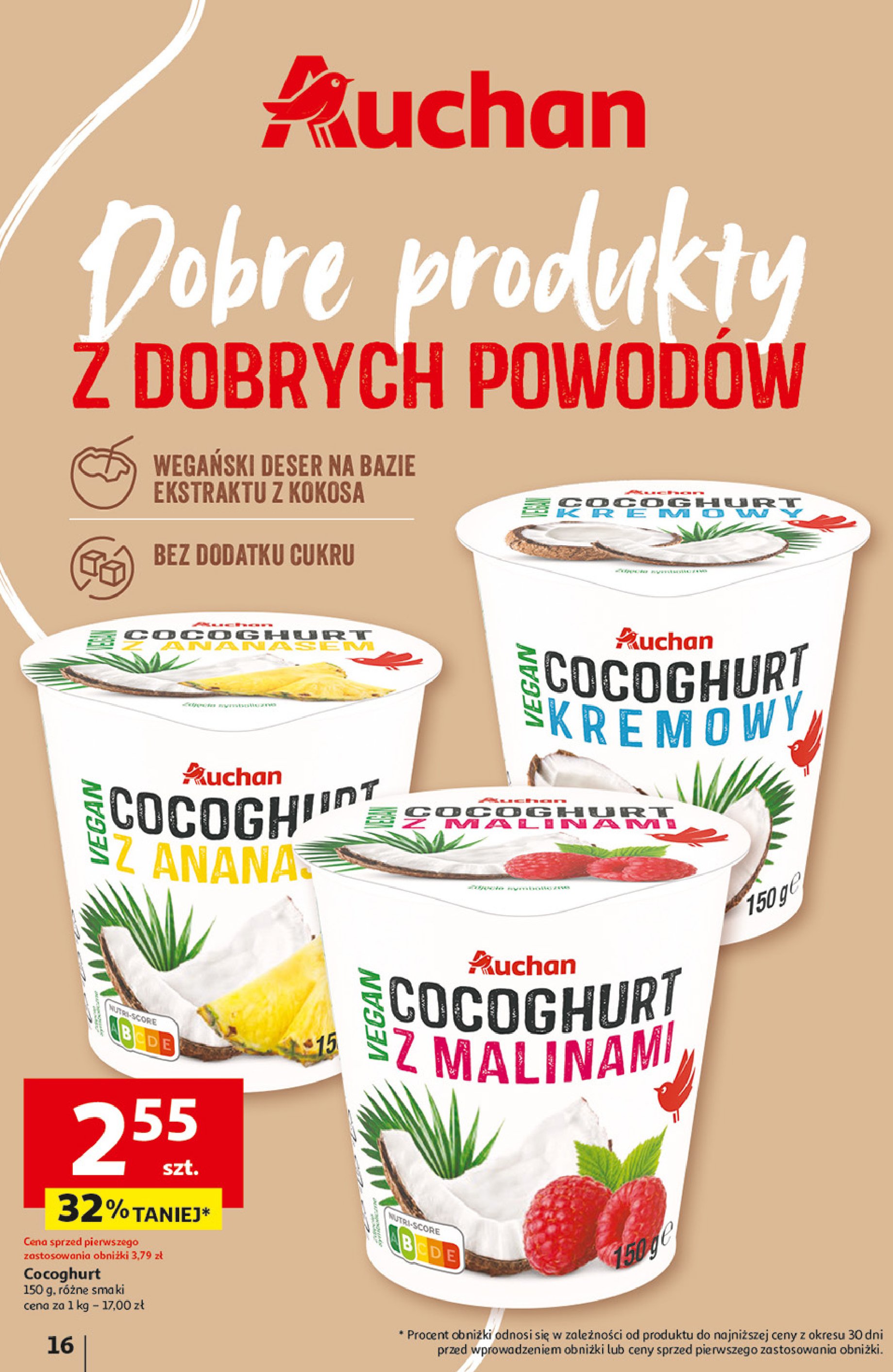 Cocoghurt z ananasem Auchan różnorodne (logo czerwone) promocja