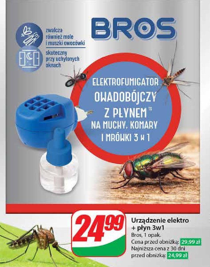 Elektrofumigator 60 nocy regular + płyn 30 ml Bros promocja