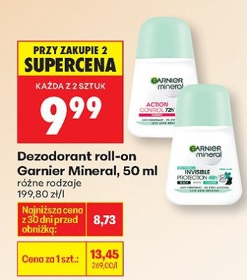 Dezodorant roll-on Garnier Mineral, 50 ml promocja w Biedronka