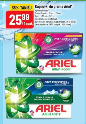 Kapsułki do prania Ariel wybrane rodzaje promocja w POLOmarket