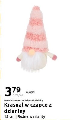 Krasnal w czapce z dzianiny 15 cm, różne warianty promocja w Action