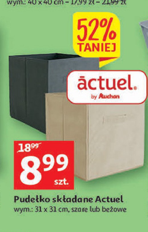 Pude艂ko sk艂adane 31 x 31 cm be偶owe Actuel promocja