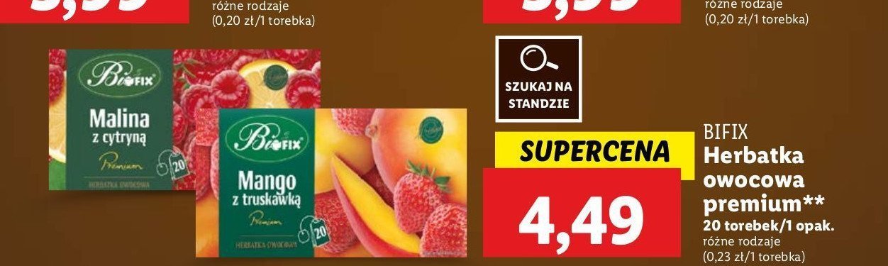 Herbatka owocowa malina z cytryną Bifix premium promocja