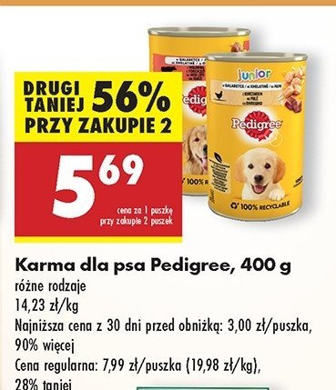 Karma dla psa z kurczakiem w galaretce Pedigree promocja