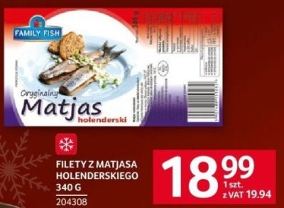 Filety z Matjasa holenderskiego 340 g promocja w Selgros