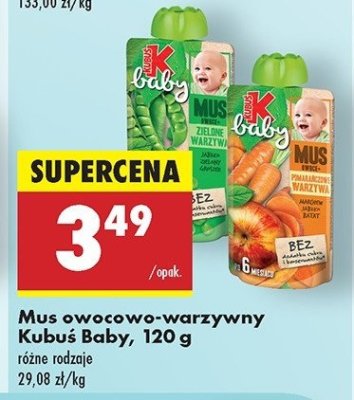 Mus zielone warzywa Kubu艣 baby promocja