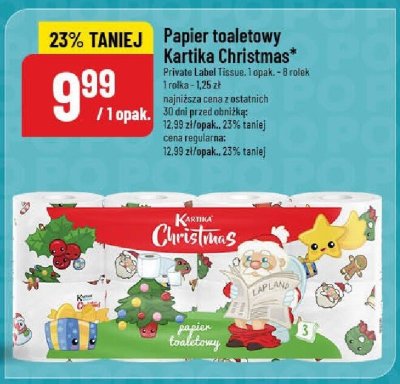 Papier toaletowy Kartika Christmas Private Label Tissue promocja w POLOmarket