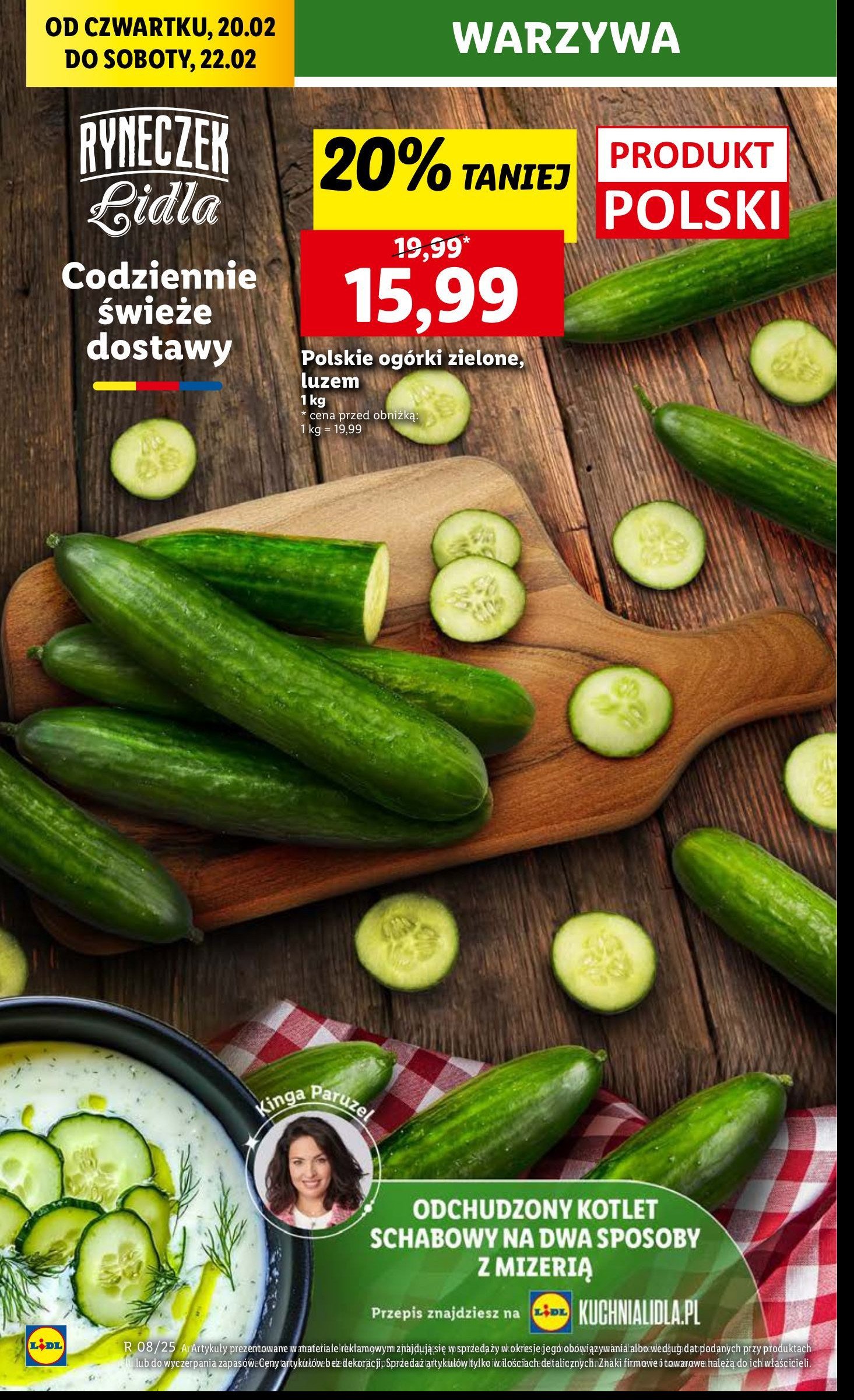 Ogórki zielone Ryneczek lidla promocja w Lidl