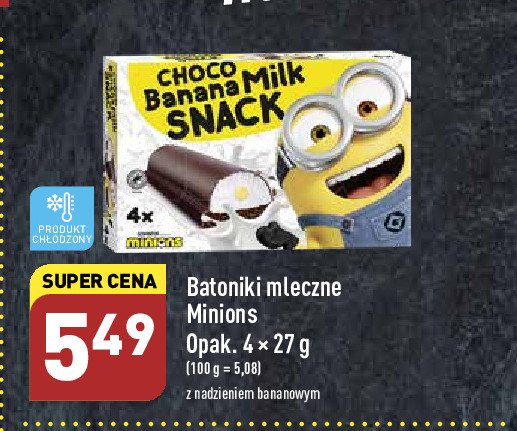 Batony w czekoladzie bananowo-mleczne minionki promocja