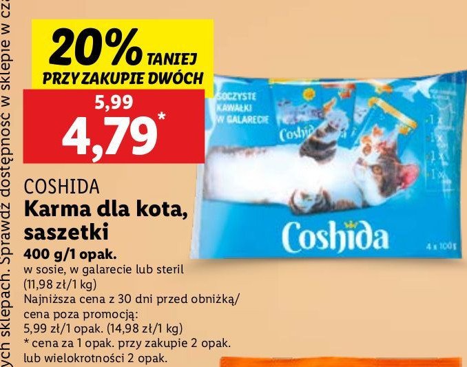 Przysmak z łososiem i krewetkami Coshida promocja