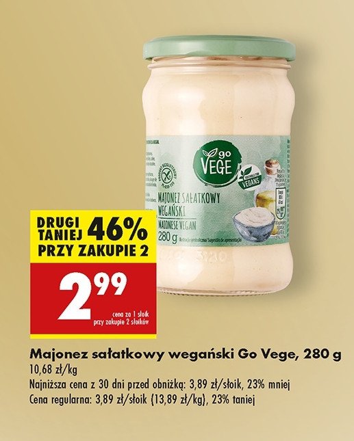 Majonez sałatkowy wegański Govege promocja