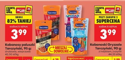 Kabanosy paluszki Tarczyński, 95 g: drobowe, wieprzowe promocja w Biedronka