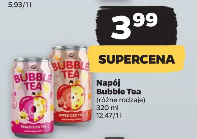 Napój peach iced tea Bubble tea promocja w Netto