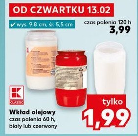 Wkład olejowy 60 h czerwony K-classic promocja