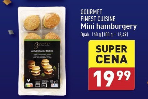 Mini hamburgery Gourmet finest cuisine promocja