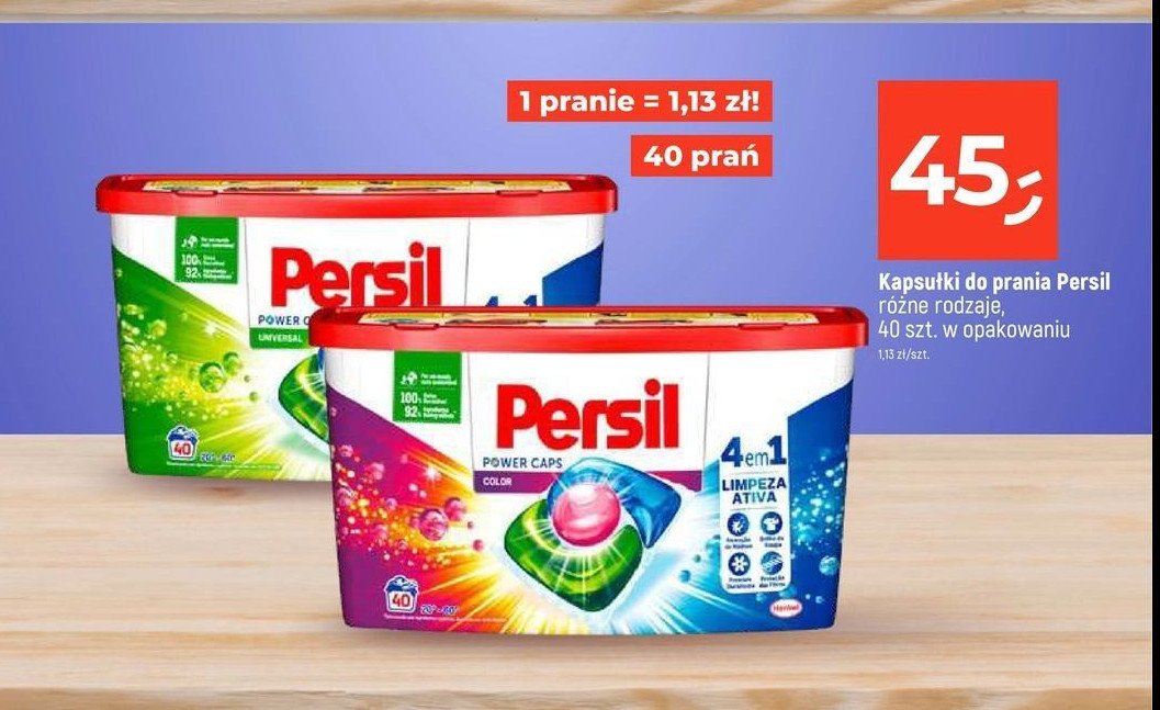 Kapsułki do prania universal PERSIL POWER CAPS promocja w Dealz