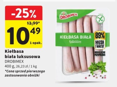 Kiełbasa biała luksusowa DROBIMEX promocja w Intermarche