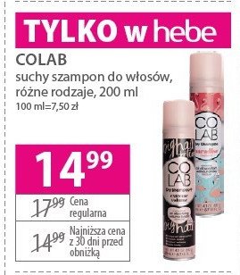 Szampon suchy extra volume Colab promocja