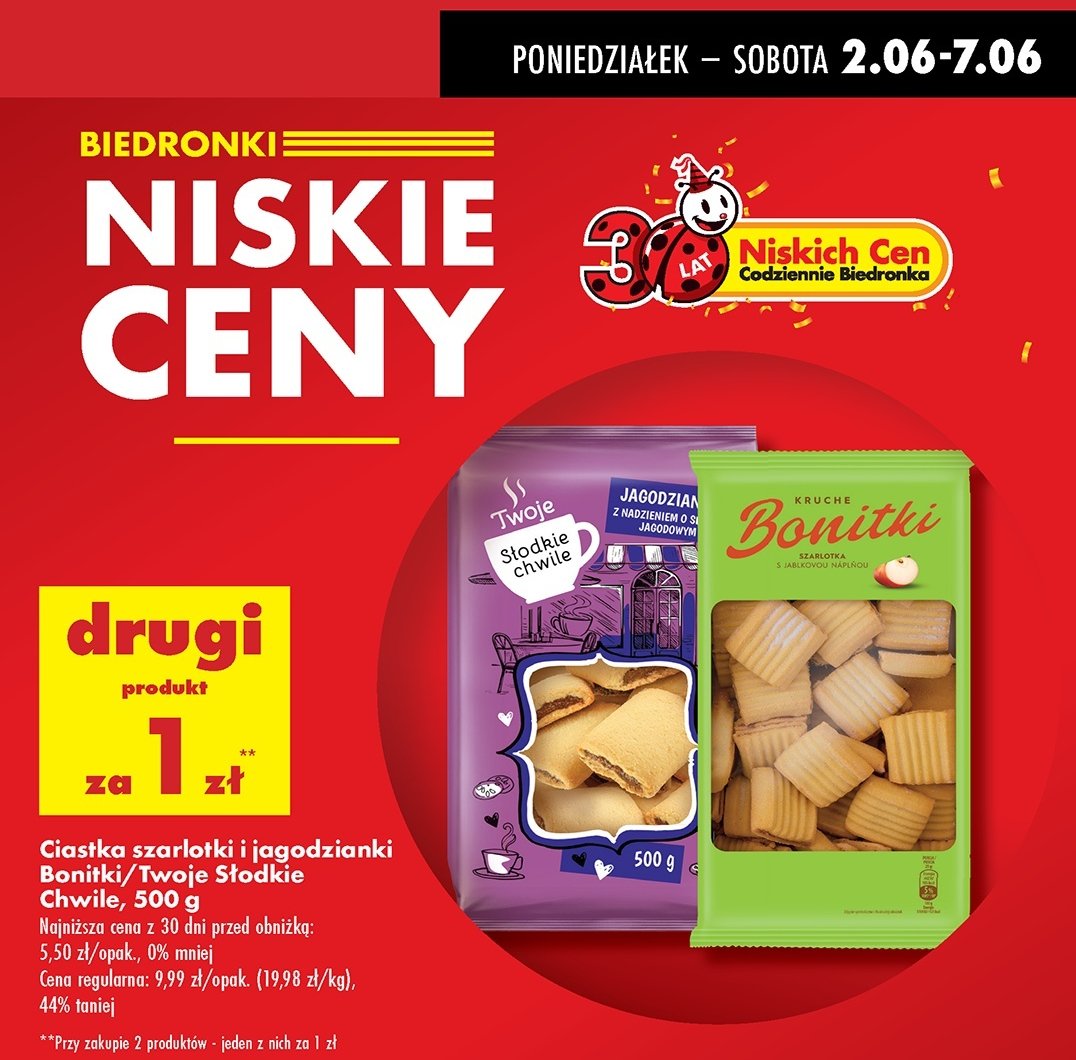 Ciastka szarlotki Bonitki promocja w Biedronka