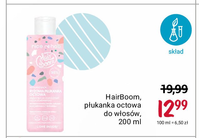 P艂ukanka do w艂os贸w octowa Hair boom promocja