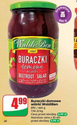 Buraczki domowe wiórki WaldiBen promocja w Dino