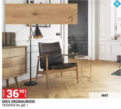 Płytki GRES ORGINALWOOD 18,5x59,8 cm promocja w Merkury Market