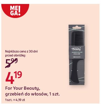 Grzebień do włosów For your beauty promocja w Rossmann