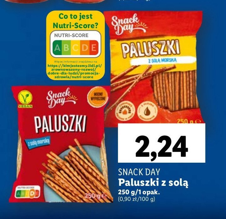 Paluszki z sol膮 morsk膮 Snack day promocja