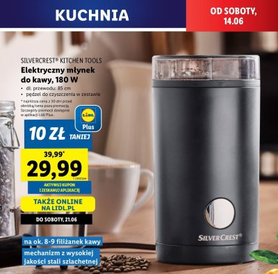 Elektryczny młynek do kawy 180 w Silvercrest promocja